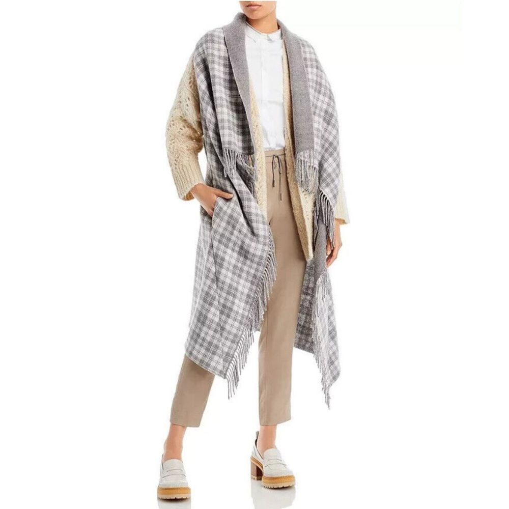 Fabiana Filippi Gilet Doubleface Vest with Fringe Trim, New